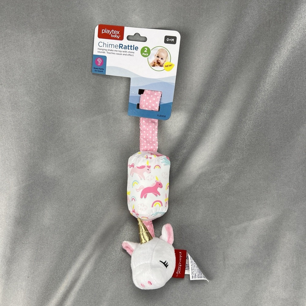 Playtex Baby Chime Rattle Shake Blue Cloud 0+M Teaches Cause & Effect Gift New..